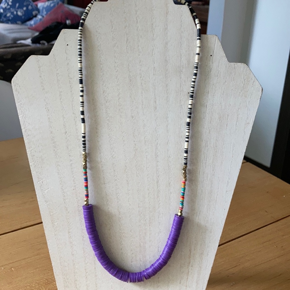 Handmade African vinyl beaded necklace.